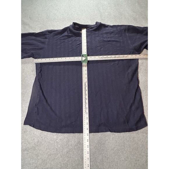 Carhartt Henley Shirt Mens Large Navy Blue Short Sleeve Textured Design Buttons - Picture 2 of 9